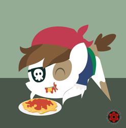 Size: 1938x1962 | Tagged: safe, artist:sasukex125, derpibooru import, pipsqueak, eating, pipsqueak eating spaghetti, pointy ponies, solo, spaghetti