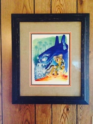 Size: 768x1024 | Tagged: safe, artist:andypriceart, derpibooru import, ahuizotl, daring do, frame, framed picture, irl