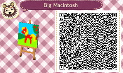 Size: 400x240 | Tagged: safe, big macintosh, earth pony, pony, 3ds, animal crossing, apple tree, bust, male, portrait, qr code, stallion