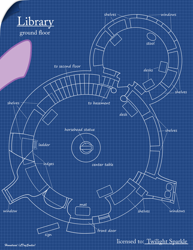 Size: 6378x8268 | Tagged: safe, artist:houndread, absurd resolution, blueprint, floor plan, golden oaks library, map, twilight's hoof