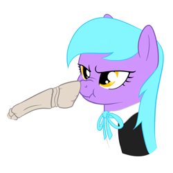 Size: 1000x1000 | Tagged: safe, derpibooru import, oc, oc only, oc:ishizko, pegasus, pony, angry, bone, boop, clothes, frown, glare, nose wrinkle, scrunchy face, skeleton