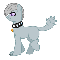 Size: 554x557 | Tagged: safe, artist:unoriginai, derpibooru import, oc, oc only, oc:granite, diamond dog, earth pony, hybrid, pony, goddamnit unoriginai, interspecies offspring, offspring, parent:marble pie, parent:rover, simple background, solo, white background