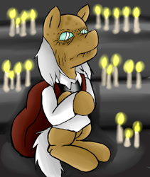 Size: 1024x1214 | Tagged: safe, artist:jewelsfriend, artist:trinity-comettrail, derpibooru import, candle, code talker, konami, metal gear, metal gear solid, metal gear solid 5, ponified, solo