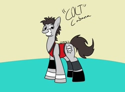 Size: 1024x758 | Tagged: safe, artist:mofetafrombrooklyn, derpibooru import, colt cabana, ponified, solo, wrestling