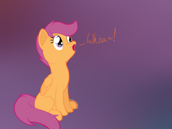 Size: 4000x3000 | Tagged: safe, artist:gammaespeon, derpibooru import, scootaloo, pegasus, pony, dialogue, female, filly, solo