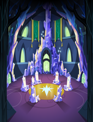 Size: 7600x10000 | Tagged: safe, artist:magister39, derpibooru import, twilight's kingdom, absurd resolution, background, building, friendship throne, interior, throne, twilight's castle