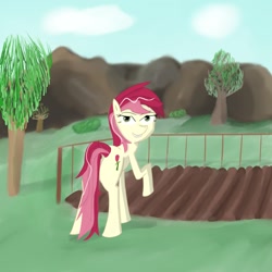 Size: 1400x1400 | Tagged: safe, artist:furfez, roseluck, earth pony, pony, cutie mark, female, mare, solo, two toned mane