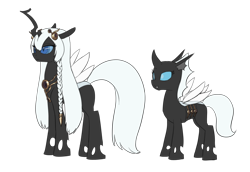 Size: 1024x703 | Tagged: safe, artist:carnifex, oc, changeling, changeling queen, ar tonelico, changeling queen oc, changelingified, crossover, female, shurelia, simple background, species swap, transparent background, white changeling