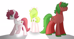 Size: 3000x1600 | Tagged: safe, artist:kianamai, derpibooru import, oc, oc only, oc:anthea, oc:azalea, oc:berry vine, earth pony, pony, unicorn, adopted offspring, family, kilalaverse, next generation, offspring, parent:fluttershy, parent:oc:azalea, parent:oc:berry vine, parents:oc x oc, unshorn fetlocks