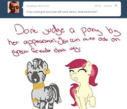 Size: 700x600 | Tagged: safe, roseluck, zecora, zebra, ask, rosereplies, tumblr