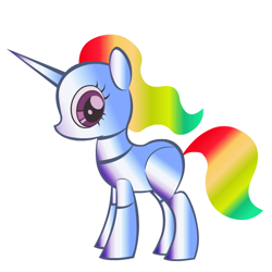 Size: 600x600 | Tagged: safe, artist:petit-squeak, derpibooru import, ponified, robot unicorn attack, solo