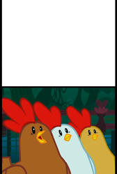 Size: 964x1435 | Tagged: safe, derpibooru import, chicken, chickens react, meme, template