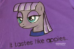 Size: 900x600 | Tagged: safe, artist:doodlecraft, derpibooru import, maud pie, clothes, photo, t-shirt