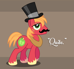 Size: 2000x1844 | Tagged: safe, artist:mysticolt, derpibooru import, big macintosh, earth pony, pony, hat, male, monocle, moustache, quite, solo, stallion, top hat