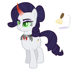 Size: 1374x1344 | Tagged: safe, artist:unoriginai, derpibooru import, oc, oc only, oc:pale beauty, dracony, pony, unicorn, alternate universe, bad future, corrupt!verse, corrupted, distant relative, female, green eyes, mare, solo, sombra horn, story included