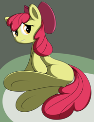 Size: 1190x1540 | Tagged: safe, artist:pepperminty pony, derpibooru import, apple bloom, hooves, solo, underhoof