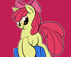 Size: 1280x1024 | Tagged: safe, artist:pepperminty pony, derpibooru import, apple bloom, earth pony, pony, female, filly, simple background, solo