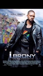 Size: 576x1024 | Tagged: safe, derpibooru import, human, pony, i robot, irl human, parody, poster, will smith