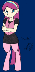 Size: 387x800 | Tagged: safe, artist:dj-black-n-white, derpibooru import, oc, oc only, oc:mumble, satyr, offspring, parent:pinkie pie, solo