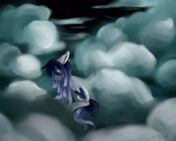 Size: 1600x1280 | Tagged: safe, artist:mif-sakura, oc, oc only, oc:weepy woe, cloud, cloudy, solo