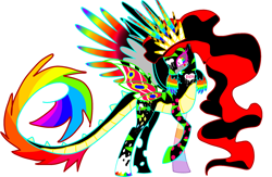 Size: 2000x1302 | Tagged: safe, derpibooru import, oc, oc only, alicorn, pony, alicorn oc, donut steel, multiple horns, multiple wings, op is a cuck, solo