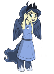 Size: 976x1332 | Tagged: safe, artist:nohooves, derpibooru import, oc, oc only, oc:selene, satyr, colored, offspring, parent:anon, parent:oc:anon, parent:princess luna, simple background, solo