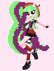 Size: 452x596 | Tagged: safe, artist:dash-bolt, derpibooru import, drama letter, watermelody, equestria girls, rainbow rocks, background human, detailed, eared humanization, humanized, ponied up, pony ears, solo