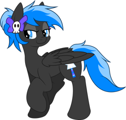 Size: 1280x1229 | Tagged: safe, artist:mysteriouskaos, derpibooru import, oc, oc only, oc:skull candy, pegasus, pony, solo