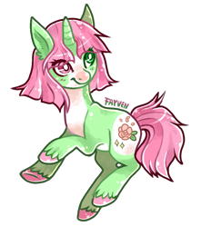 Size: 853x966 | Tagged: safe, artist:fayven, derpibooru import, oc, oc only, oc:rose worthy, heterochromia, solo