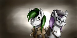 Size: 1600x800 | Tagged: safe, artist:whitepone, derpibooru import, oc, oc only, oc:hidden fortune, oc:lost art, fallout equestria, fallout equestria: treasure hunting, fallout