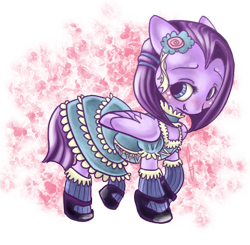 Size: 550x538 | Tagged: safe, artist:dollfins, oc, oc only, oc:lulu belle, oc:lulubelle, pegasus, pony, clothes, dress, female, flower, flower in hair, gala dress, mare, raised hoof, simple background, solo, transparent background