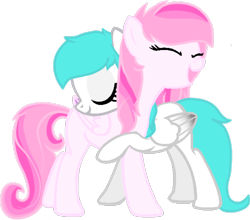 Size: 1000x879 | Tagged: safe, artist:alejamoreno-brony, derpibooru import, oc, oc only, oc:cotton heart, oc:dorothy, hug, huggle, simple background, transparent background