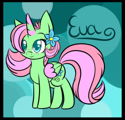 Size: 678x651 | Tagged: safe, artist:leafy44, derpibooru import, oc, oc only, oc:eva, alicorn, pony, alicorn oc, flower, solo