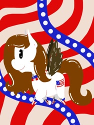 Size: 720x960 | Tagged: safe, artist:freedomnshit, derpibooru import, oc, oc only, oc:colonial dawn, nation ponies, solo, united states