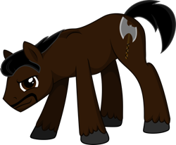 Size: 1024x845 | Tagged: safe, artist:madzik0107, derpibooru import, axe, gothic(video game), ponified, solo, weapon