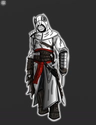 Size: 786x1016 | Tagged: safe, artist:lucandreus, derpibooru import, anthro, altair ibn la-ahad, assassin's creed, crossover, solo