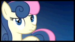 Size: 1920x1080 | Tagged: safe, artist:oblivionfall, derpibooru import, bon bon, sweetie drops, animated, blinking, bon bon is not amused, looking at you, solo, wrong eye color, youtube link