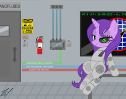 Size: 2342x1825 | Tagged: safe, artist:zehfox, derpibooru import, oc, oc only, oc:alpha, robot, android, solo