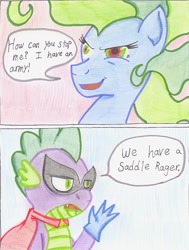 Size: 752x996 | Tagged: safe, artist:the1king, humdrum, mane-iac, spike, dragon, power ponies (episode), avengers, crossover, power ponies