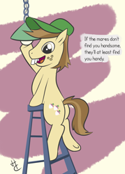 Size: 1500x2100 | Tagged: safe, artist:hardcyder, derpibooru import, hayseed turnip truck, earth pony, pony, bucktooth, hat, male, red green, red green show, reference, simple background, solo, stallion, the red green show