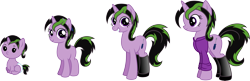 Size: 12000x3877 | Tagged: safe, artist:mactavish1996, artist:zoevulpez, derpibooru import, oc, oc only, pony, baby, baby pony, filly, simple background, transparent background, vector