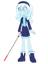 Size: 1024x1365 | Tagged: safe, artist:ferrokiva, derpibooru import, oc, oc only, oc:snowdrop, equestria girls, blind, cane, equestria girls-ified, solo