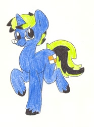 Size: 895x1201 | Tagged: safe, artist:yourlittleskyheart, derpibooru import, oc, oc only, oc:binarypony, ponysona, solo, traditional art