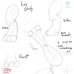 Size: 1000x1000 | Tagged: safe, artist:facade, derpibooru import, diamond dog, anatomy, legs, sketch, study, vulgar