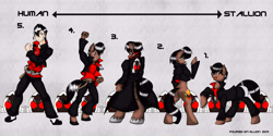 Size: 6000x3000 | Tagged: safe, artist:fourze-pony, anthro, human, anthro chart, humanized, kamen rider, kamen rider fourze, kisaragi gentaro, male, parody, pompadour, stallion, transition