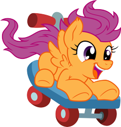 Size: 6000x6267 | Tagged: safe, artist:kp-shadowsquirrel, artist:mactavish1996, derpibooru import, scootaloo, absurd resolution, scooter, simple background, smiling, solo, transparent background, vector