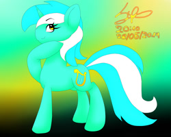 Size: 2000x1600 | Tagged: safe, artist:derpfacederpy, derpibooru import, lyra heartstrings, pony, unicorn, female, green coat, horn, mare, solo, two toned mane