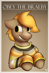 Size: 1280x1920 | Tagged: safe, artist:komponi, derpibooru import, oc, oc only, oc:umber, clothes, simple background, solo, sweater