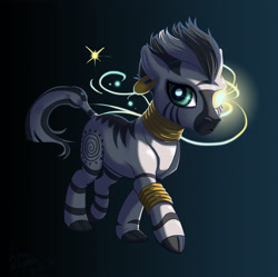 Size: 3189x3172 | Tagged: safe, artist:shrinkhead13, derpibooru import, zecora, zebra, glowing eyes, solo