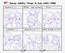 Size: 1600x1296 | Tagged: artist needed, safe, derpibooru import, cloudchaser, flitter, oc, oc:anon, doing loving things, harem, meme, monochrome, polygamy, sketch, wip